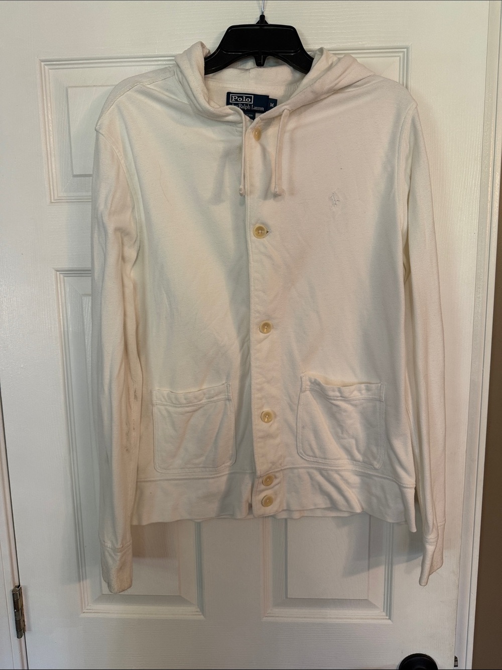 Polo by Ralph Lauren Cream Hooded Button-Front Jacket